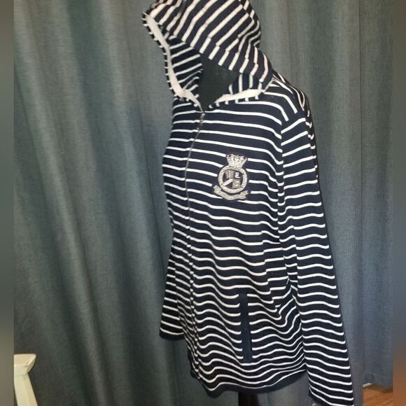 Ralph Lauren Crown Crest Stretch Womens Hooded Full Zip Sweatshirt Jacket NWOT - Picture 1 of 13